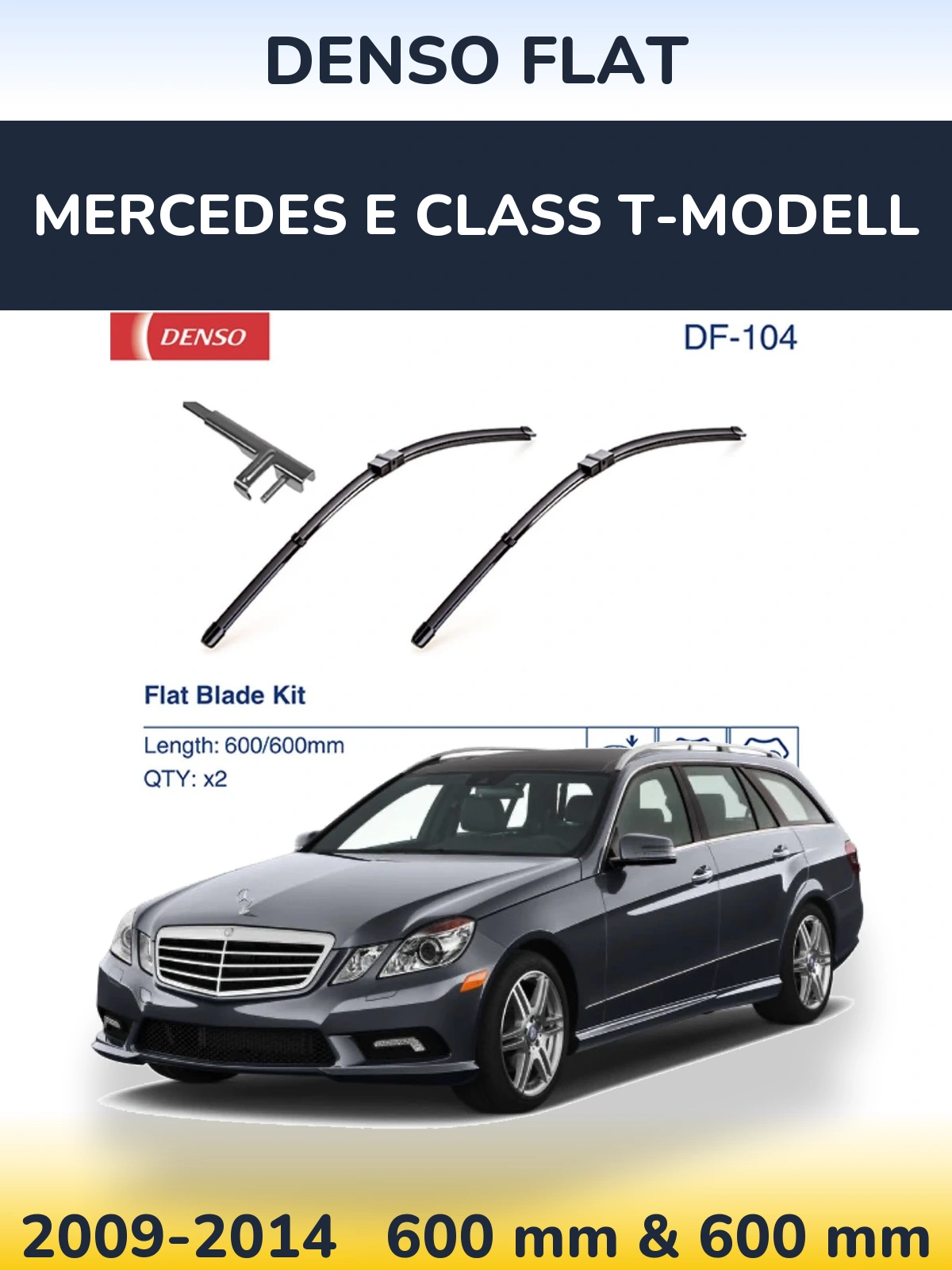 Komplet przednich wycieraczek Denso Flat 600 & 600 mm do Mercedes Klasa E T-Modell 2009-2014