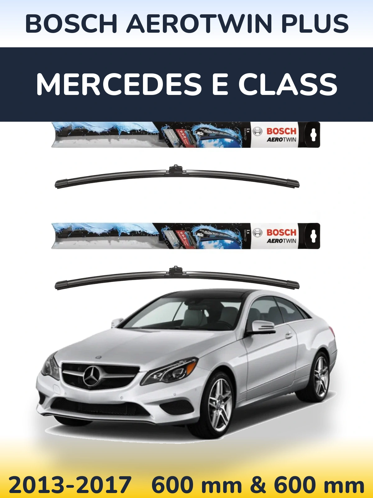 Комплект передних дворников BOSCH AeroTwin Plus 600 & 600 мм для Mercedes E Class 2013-2017