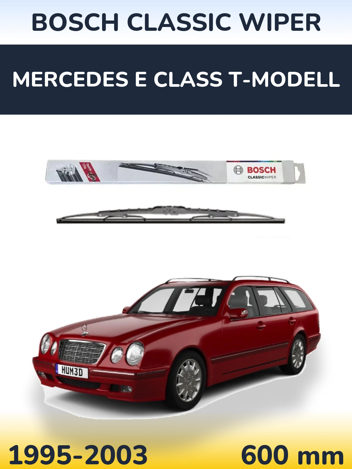 Front wiper blade BOSCH Classic Wiper 600 мм for Mercedes E Class T-Modell 1995-2003
