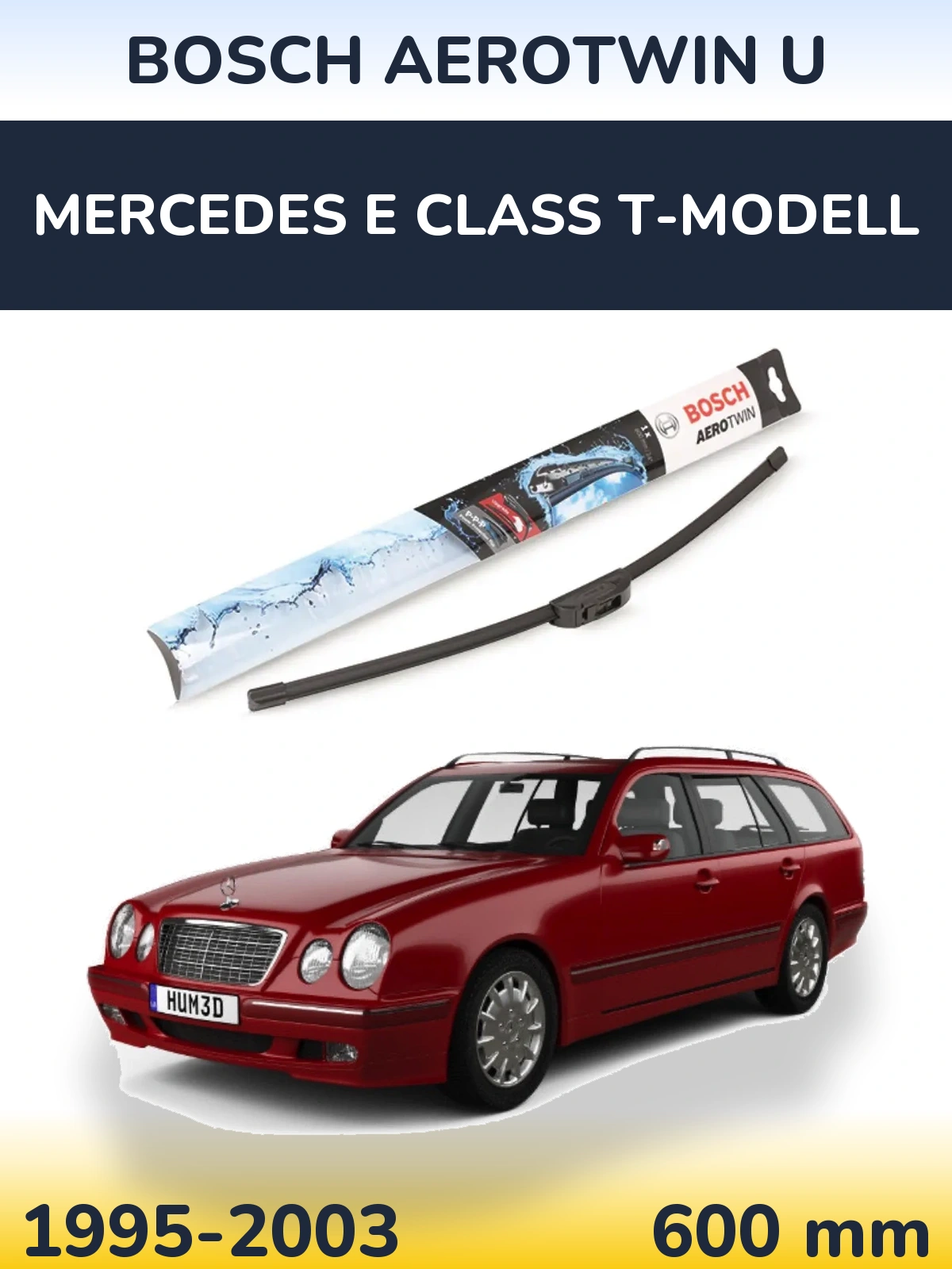 Przednia wycieraczka BOSCH AeroTwin U 600 mm do Mercedes Klasa E T-Modell 1995-2003