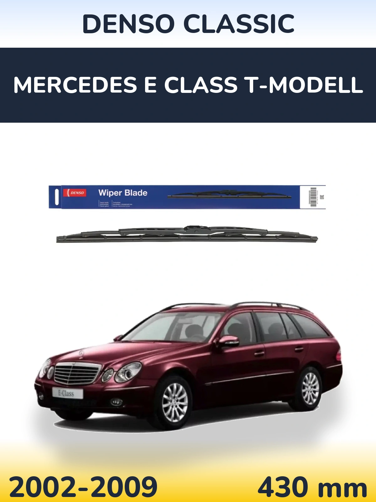 Rear wiper blade Denso Classic 430 mm for Mercedes E Class T-Mudell 2002-2009