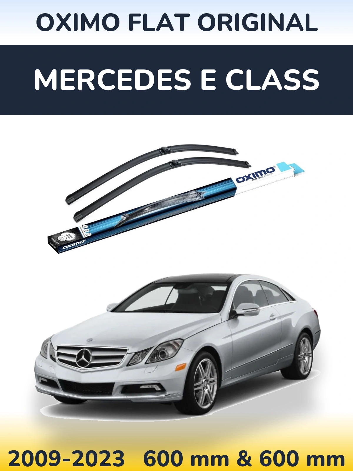 Front wiper blade set Oximo Flat Original 600 & 600 мм for Mercedes E Class 2009-2023