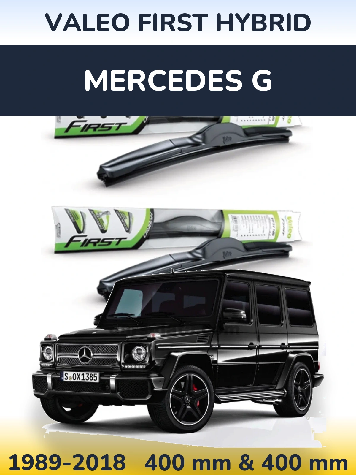 Комплект передніх щіток Valeo First Hybrid 400 & 400 мм для Mercedes G 1989-2018