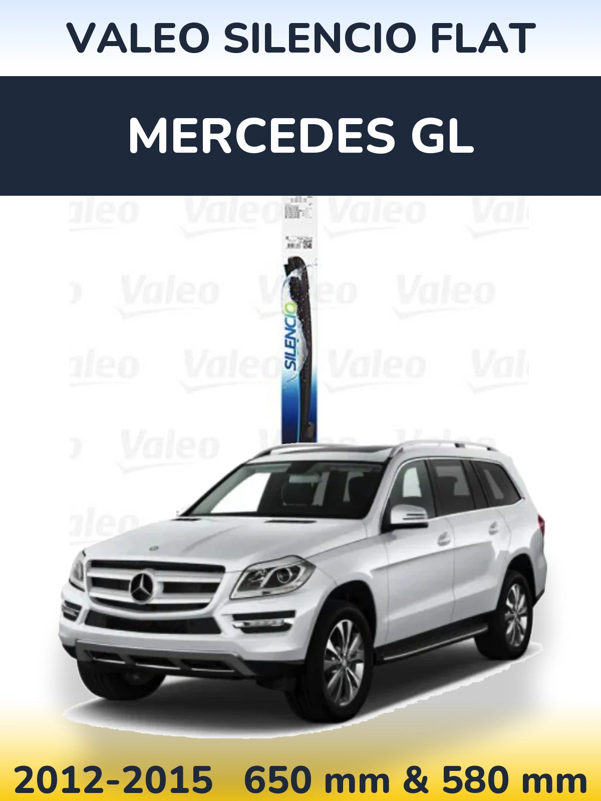 Komplet przednich wycieraczek Valeo Silencio Flat 650 & 580 mm do Mercedes GL 2012-2015