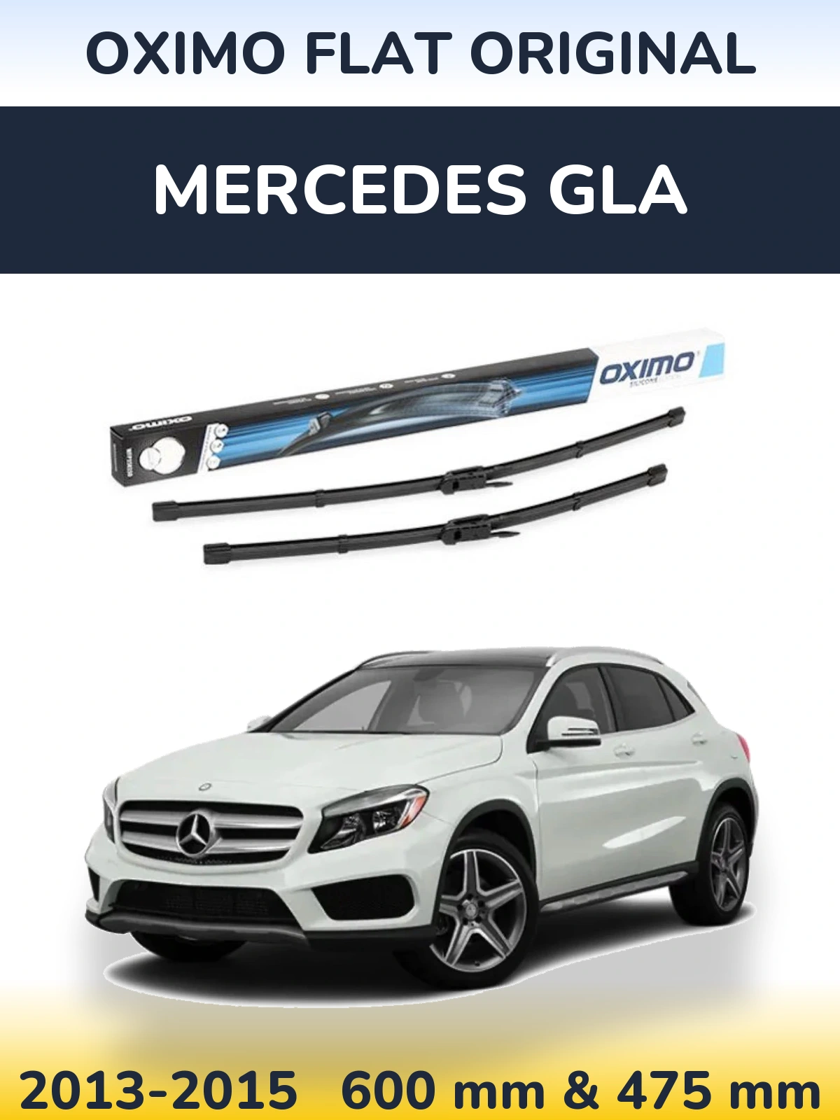 Комплект передних дворников Oximo Flat Original 600 & 475 мм для Mercedes GLA 2013-2015