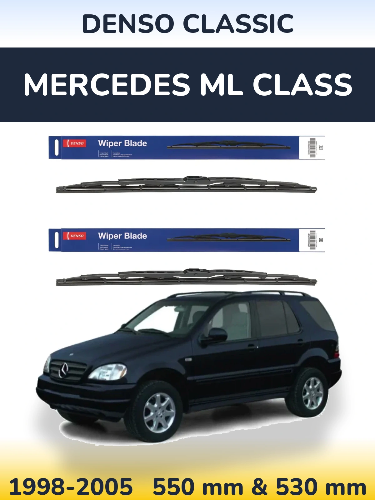 Комплект передніх щіток Denso Classic 550 & 530 мм для Mercedes ML Class 1998-2005