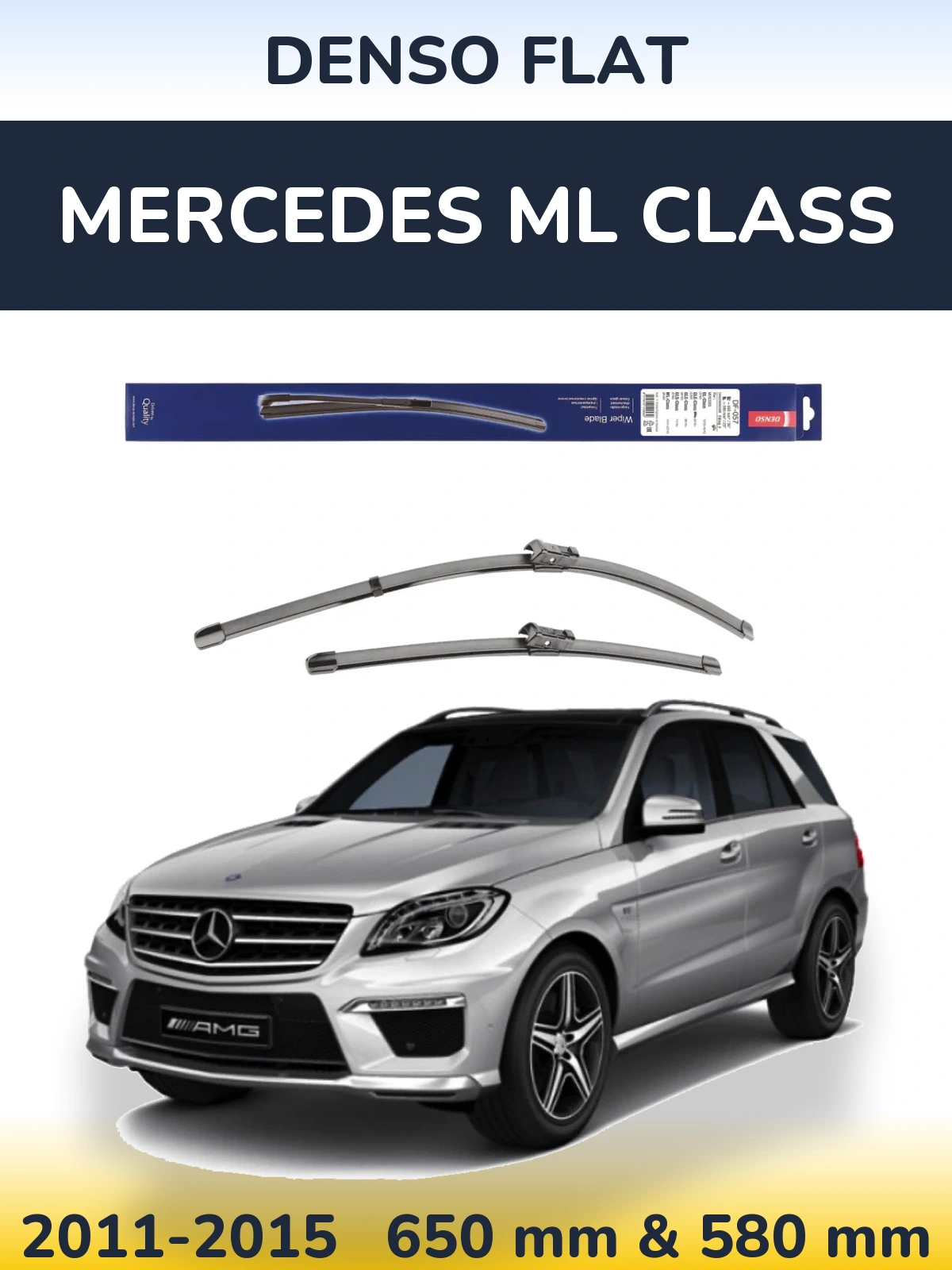 Komplet przednich wycieraczek Denso Flat 650 & 580 mm do Mercedes Klasa ML 2011-2015