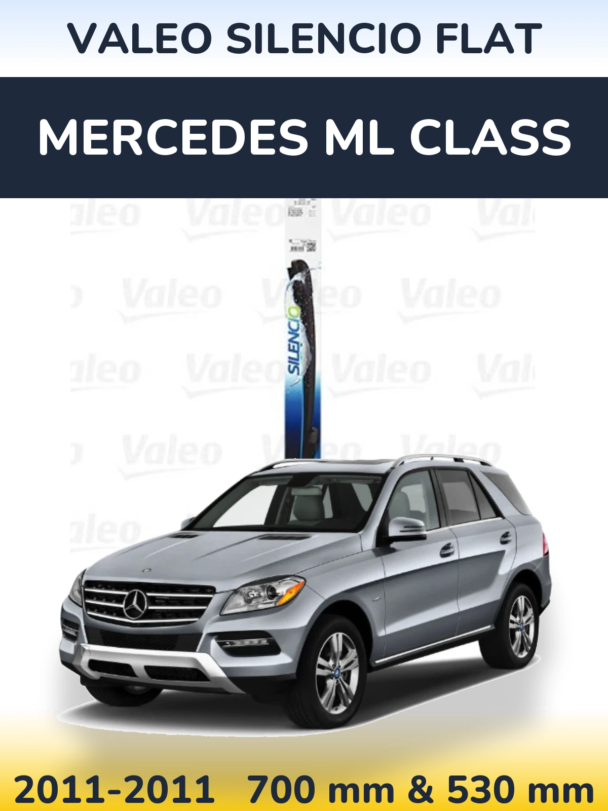 Комплект передних дворников Valeo Silencio Flat 700 & 530 мм для Mercedes ML Class 2011-2011