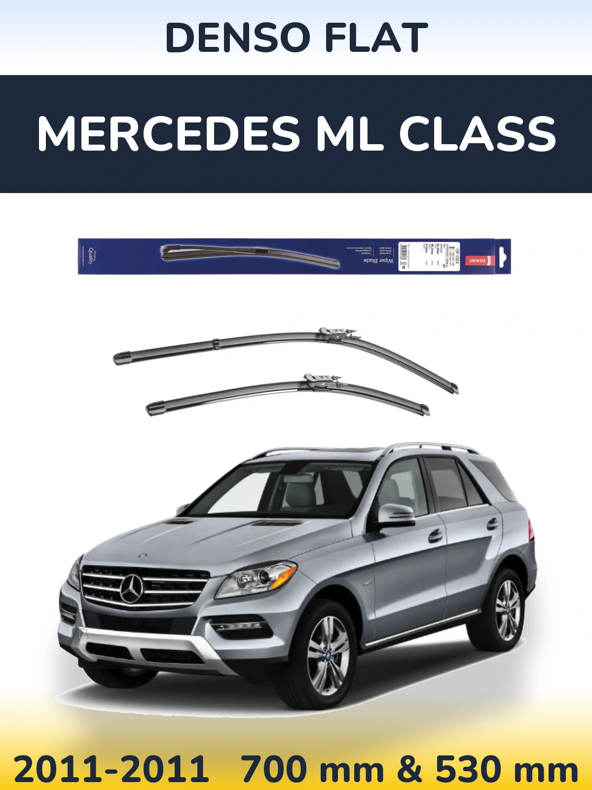 Комплект передних дворников Denso Flat 700 & 530 мм для Mercedes ML Class 2011-2011