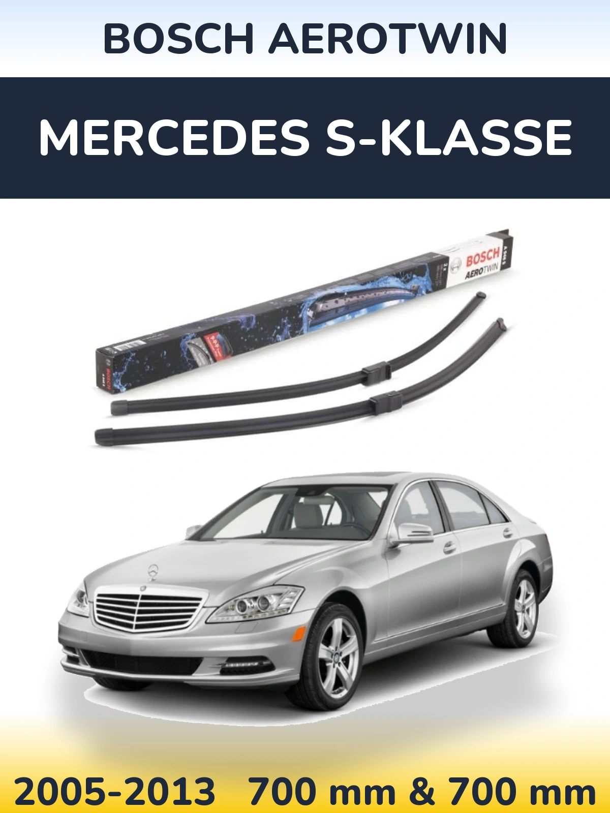 Komplet przednich wycieraczek BOSCH AeroTwin 680 & 680 mm do Mercedes S-Klasse 2005-2013