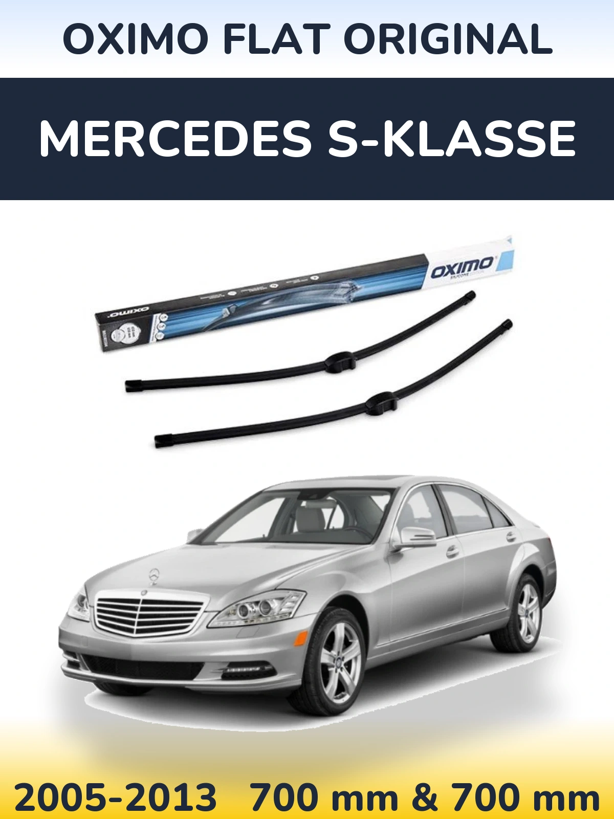 Front wiper blade set Oximo Flat Original 650 & 650 mm for Mercedes S-Klasse 2005-2013