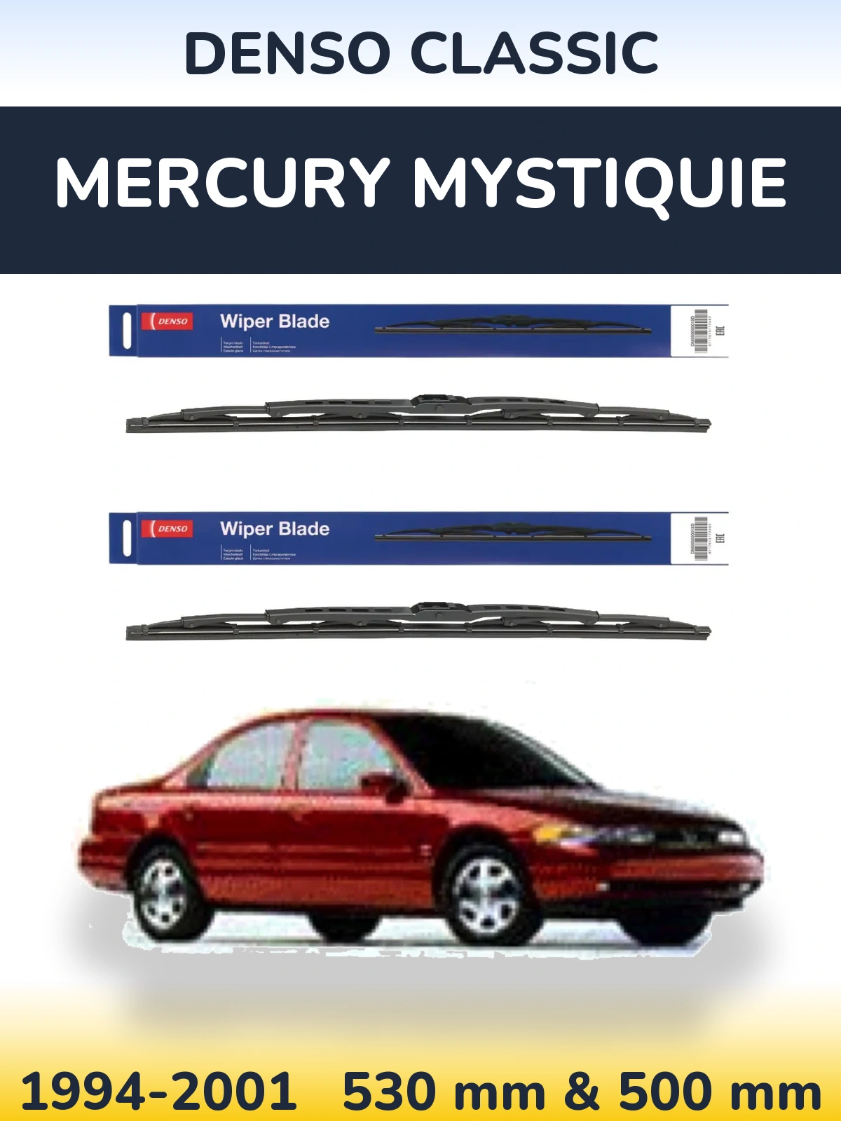 Комплект передних дворников Denso Classic 530 & 500 мм для Mercury Mystiquie 1994-2001