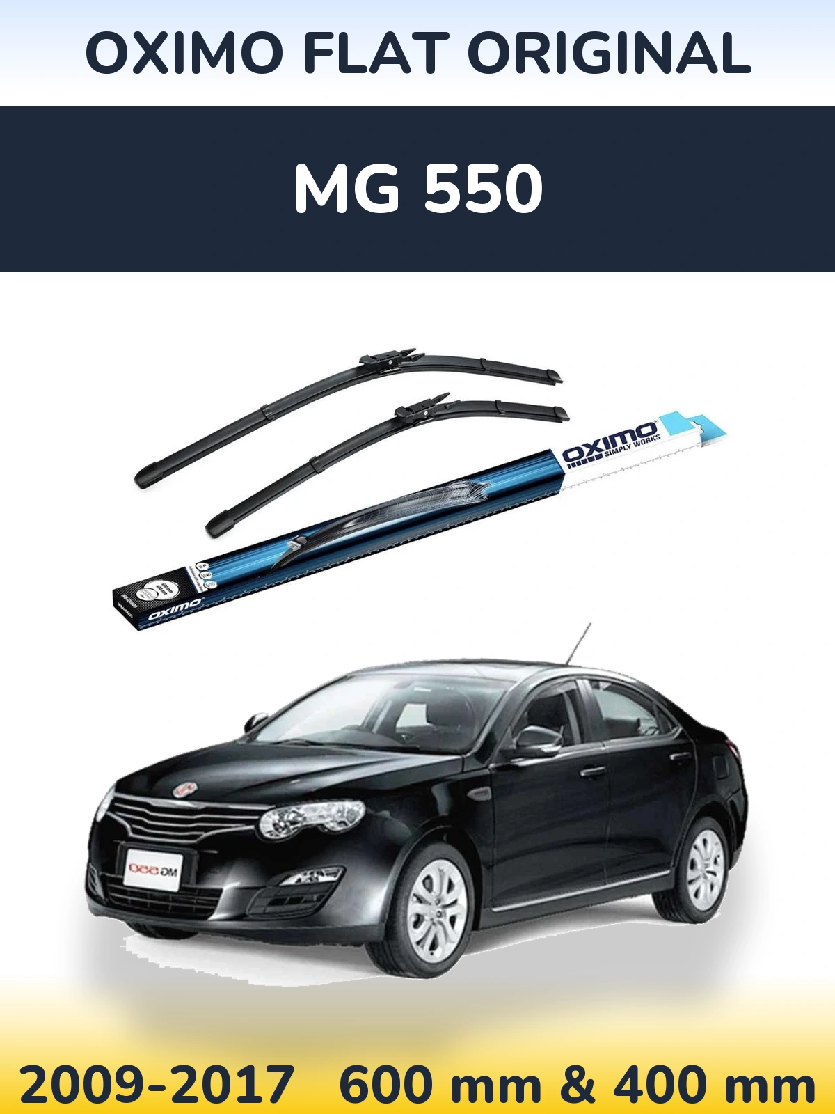 Front wiper blade set Oximo Flat Original 600 & 400 мм for MG 550 2009-2017