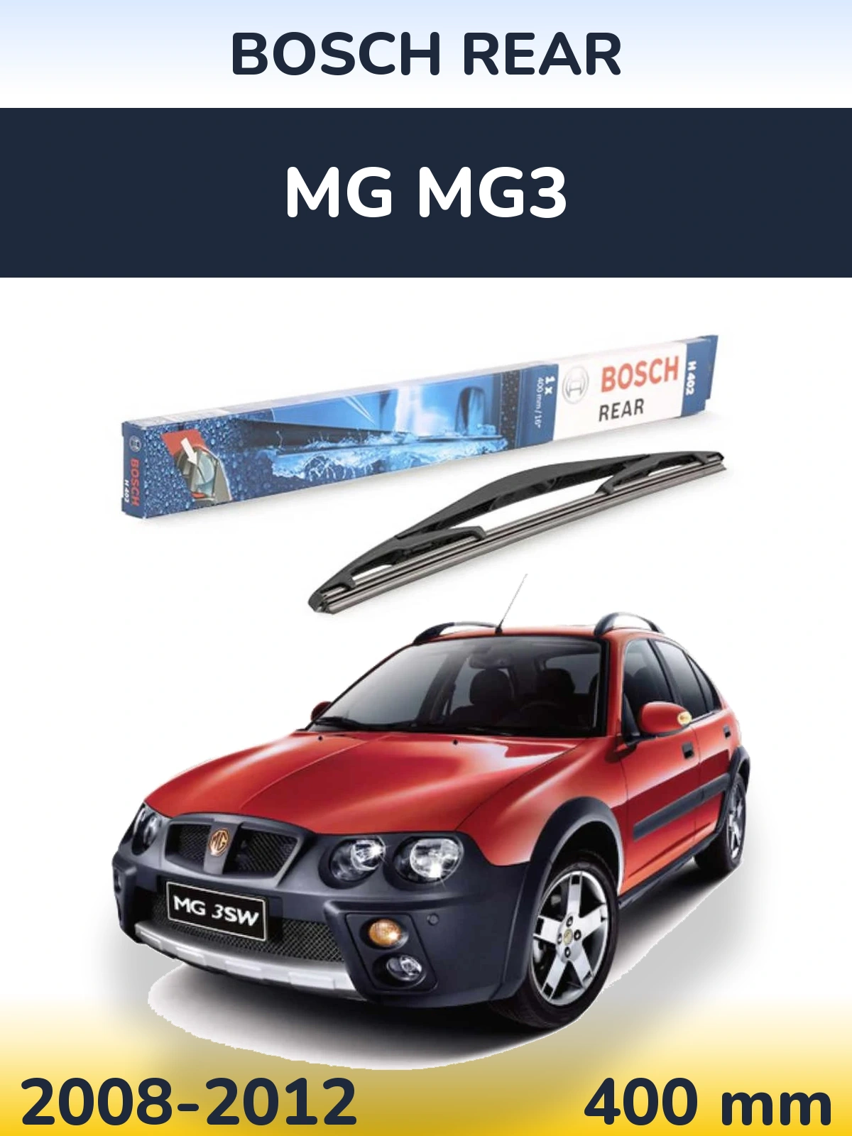 Rear wiper blade BOSCH Rear 400 мм for MG MG3 2008-2012