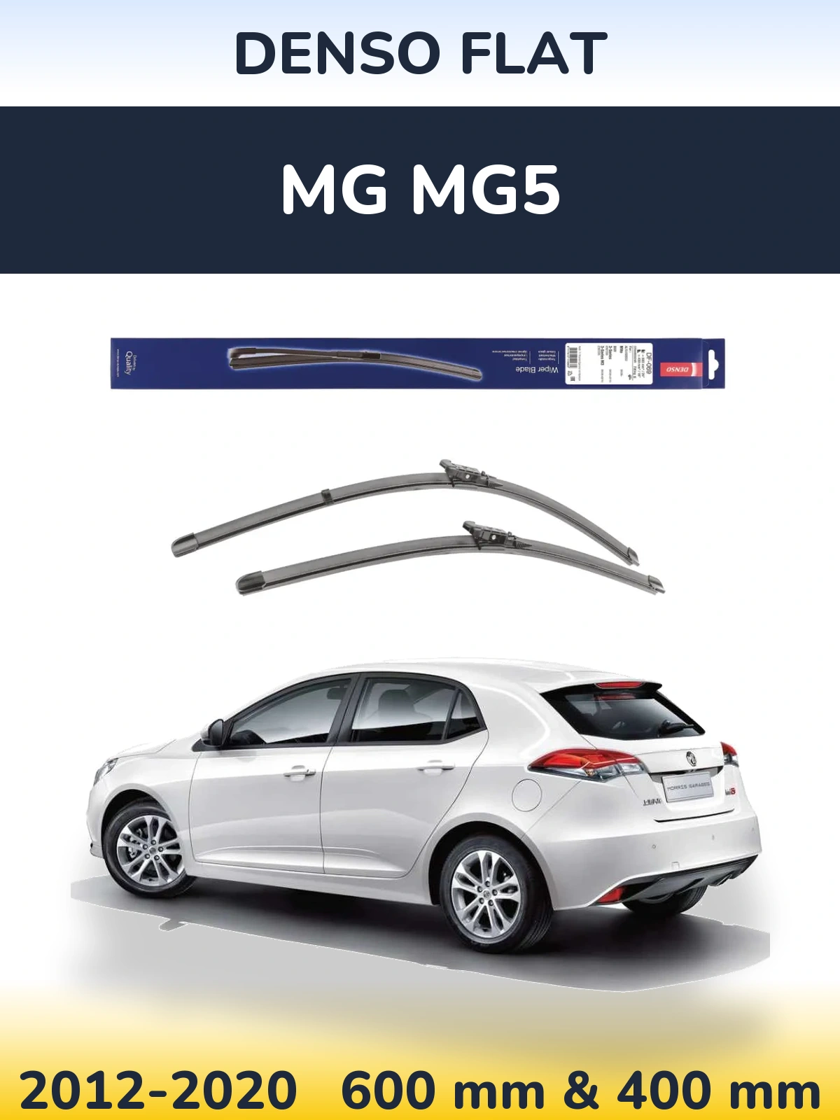 Комплект передних дворников Denso Flat 600 & 400 мм для MG MG5 2012-2020