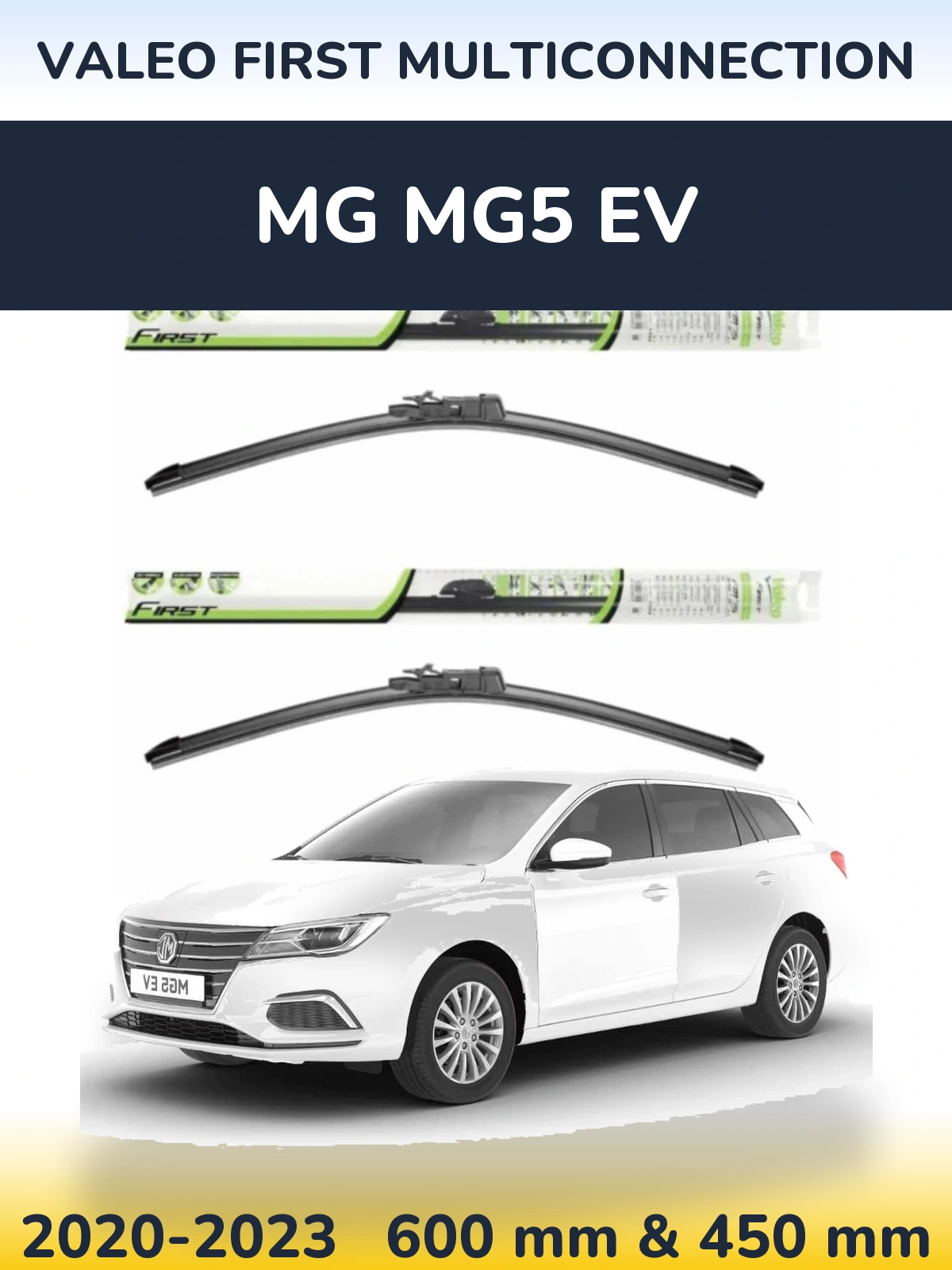 Комплект передних дворников Valeo First MultiConnection 600 & 450 мм для MG MG5 EV 2020-2023