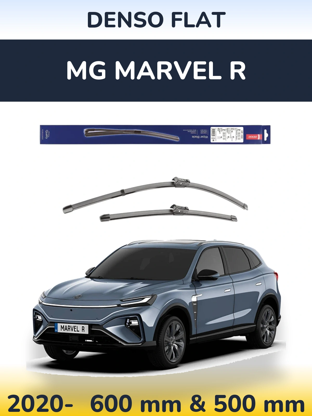 Комплект передних дворников Denso Flat 600 & 500 мм для MG Marvel R 2020-2026