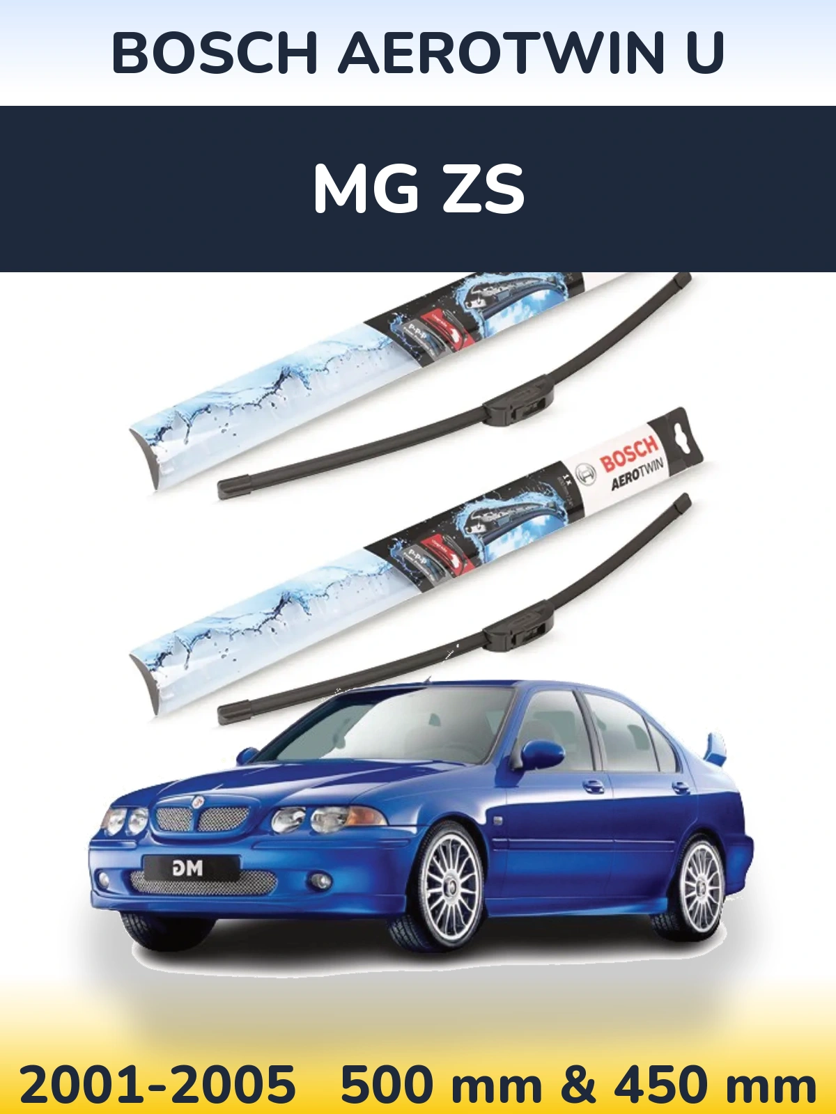 Комплект передніх щіток BOSCH AeroTwin U 500 & 450 мм для MG ZS 2001-2005
