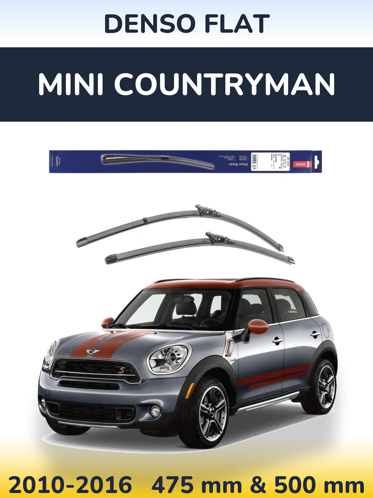 Komplet przednich wycieraczek Denso Flat 475 & 500 mm do MINI Countryman 2010-2016