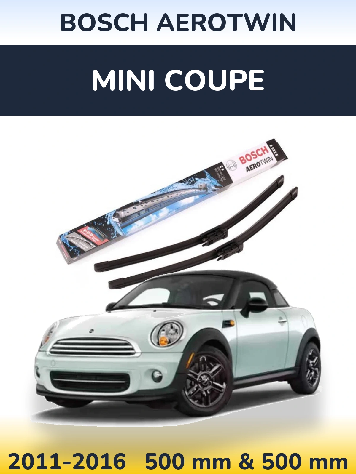 Komplet przednich wycieraczek BOSCH AeroTwin 500 & 500 mm do MINI Coupe 2011-2016