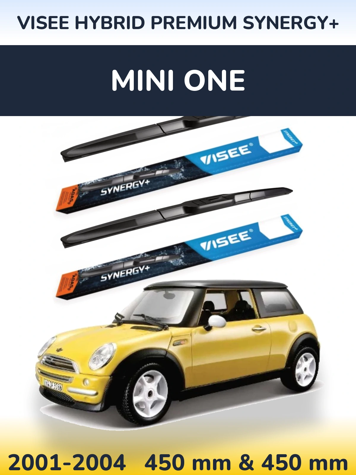 Front wiper blade set VISEE HYBRID PREMIUM SYNERGY+ 450 & 450 мм for MINI One 2001-2004
