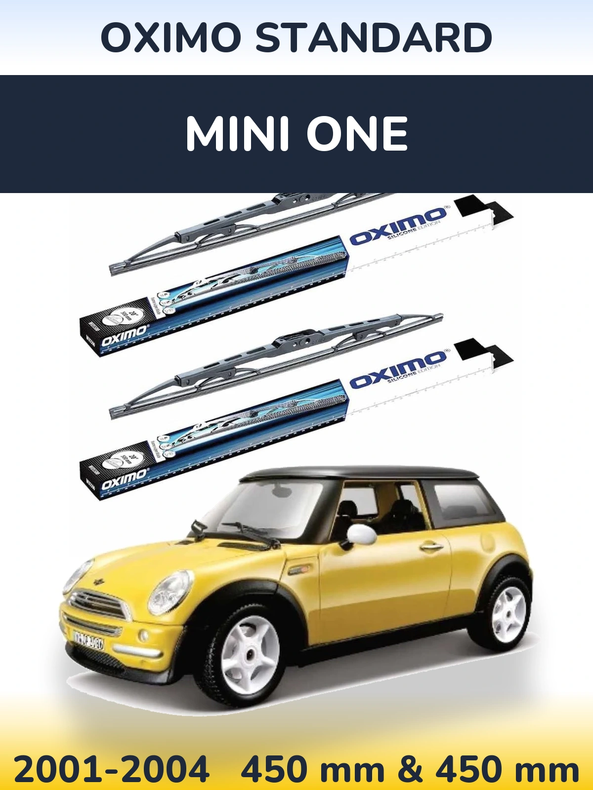 Комплект передних дворников Oximo Standard 450 & 450 мм для MINI One 2001-2004