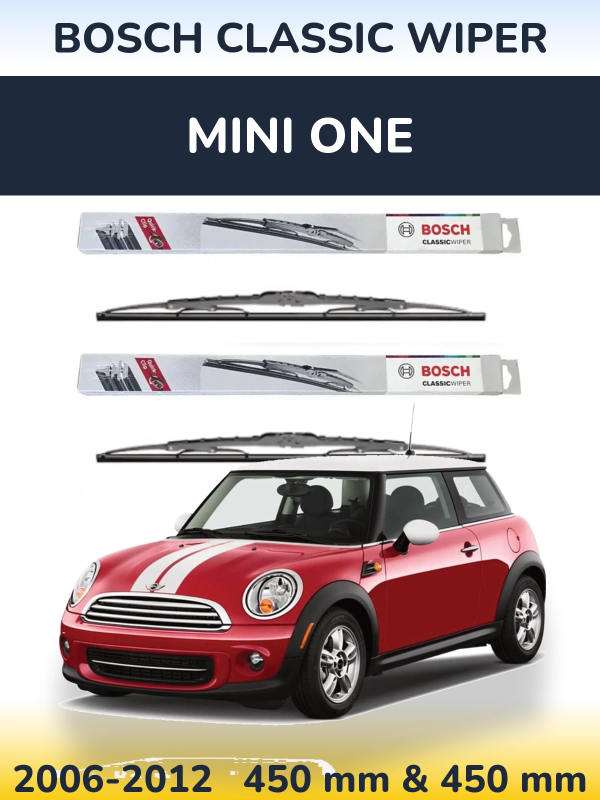 Komplet przednich wycieraczek BOSCH Classic Wiper 450 & 450 mm do MINI One 2006-2012
