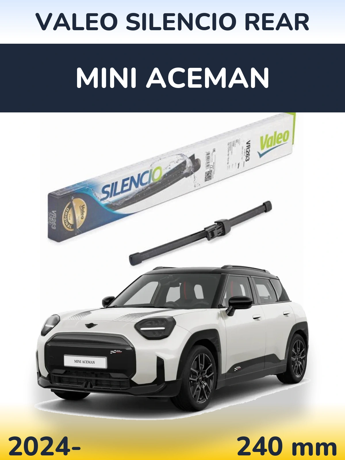 Задний дворник Valeo Silencio Rear 240 мм для MINI Aceman 2024-2026