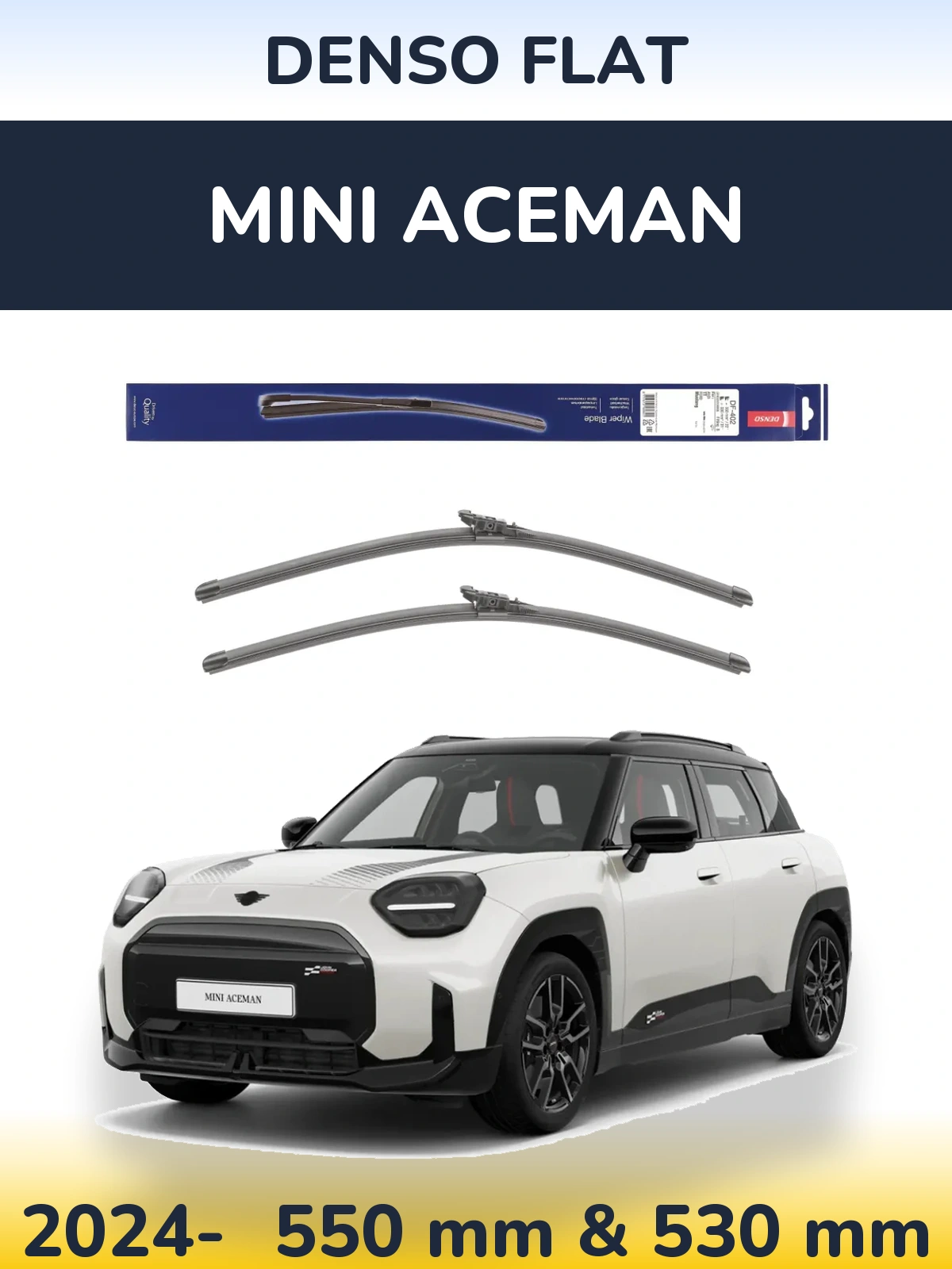 Komplet przednich wycieraczek Denso Flat 550 & 530 mm do MINI Aceman 2024-2026