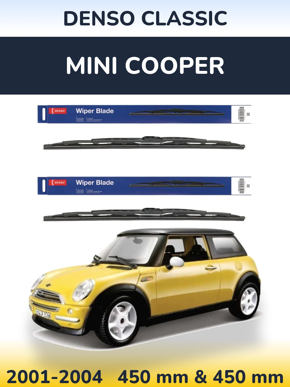 Komplet przednich wycieraczek Denso Classic 450 & 450 mm do MINI Cooper 2001-2004