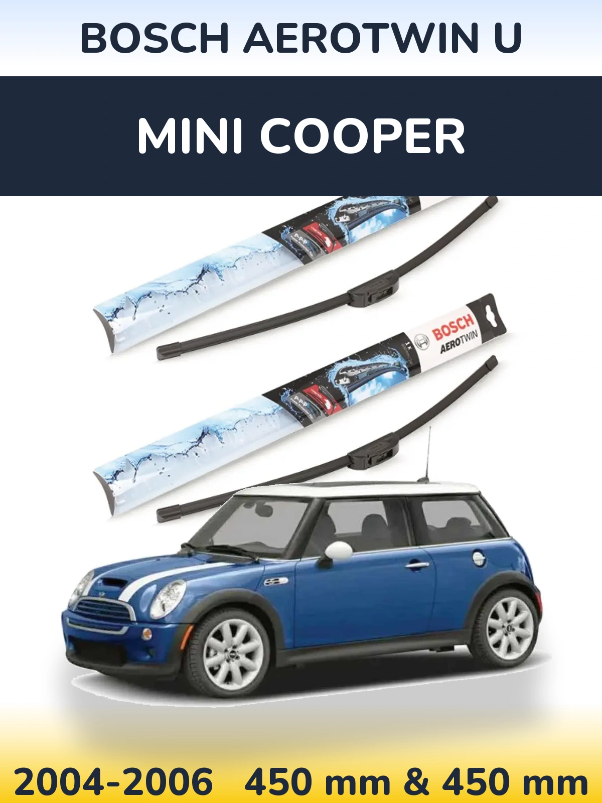 Komplet przednich wycieraczek BOSCH AeroTwin U 450 & 450 mm do MINI Cooper 2004-2006