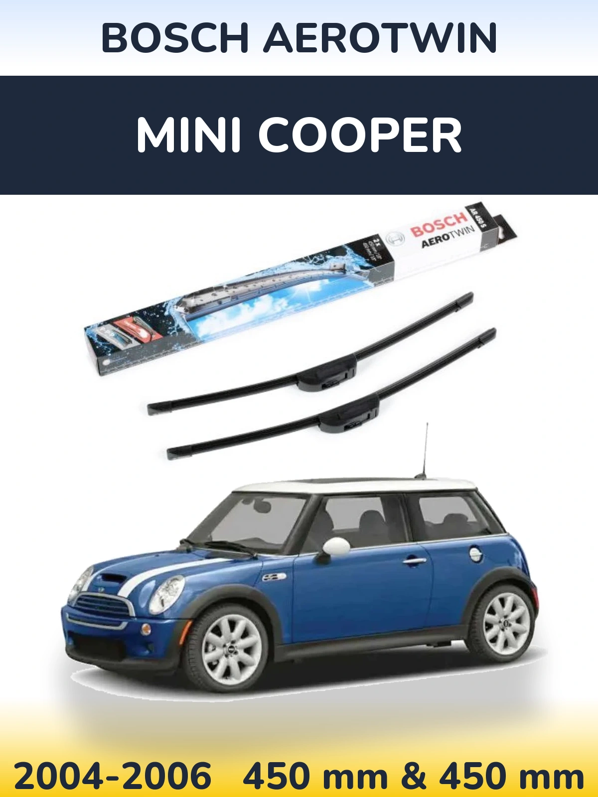 Komplet przednich wycieraczek BOSCH AeroTwin 450 & 450 mm do MINI Cooper 2004-2006