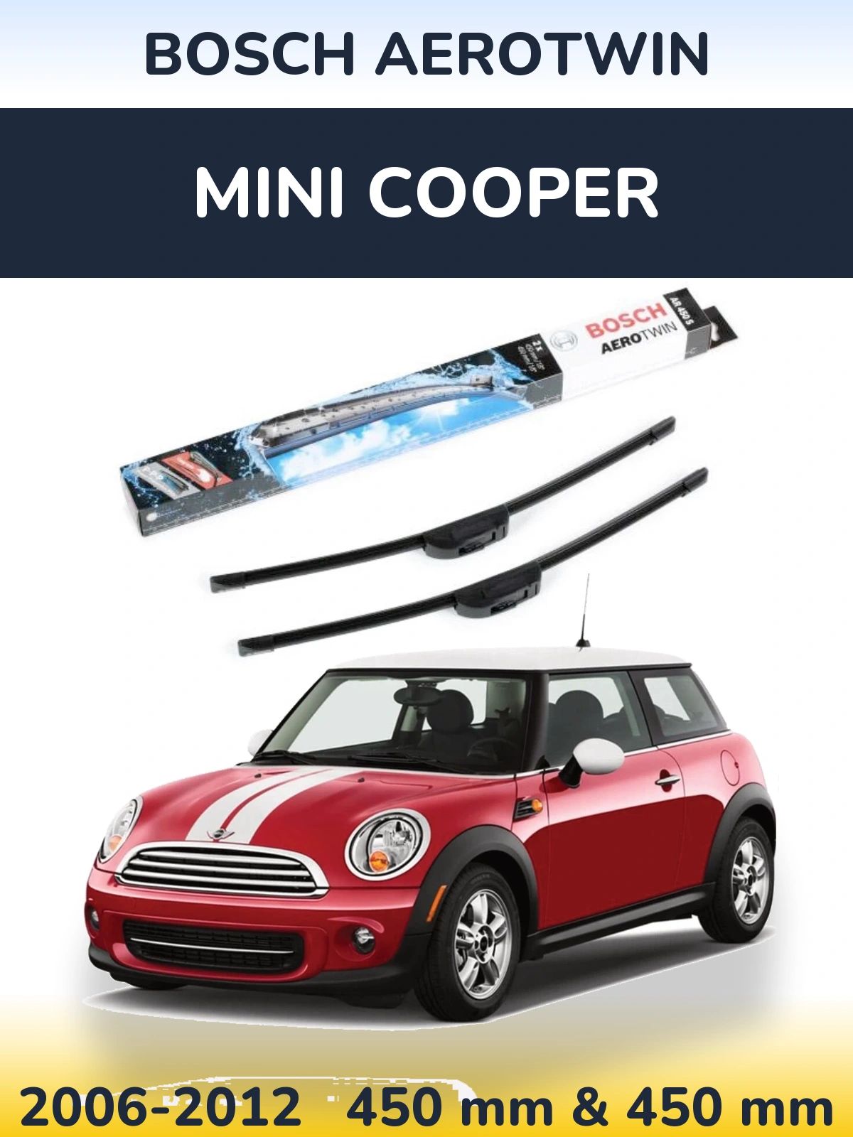 Komplet przednich wycieraczek BOSCH AeroTwin 450 & 450 mm do MINI Cooper 2006-2012
