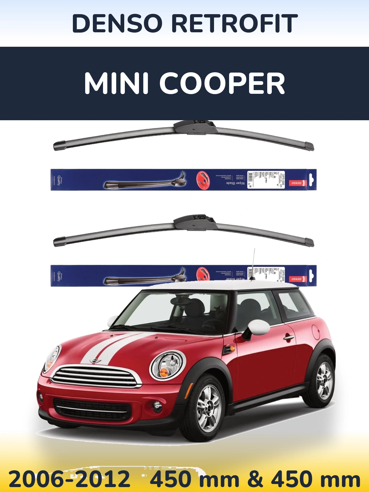 Комплект передних дворников Denso Retrofit 450 & 450 мм для MINI Cooper 2006-2012