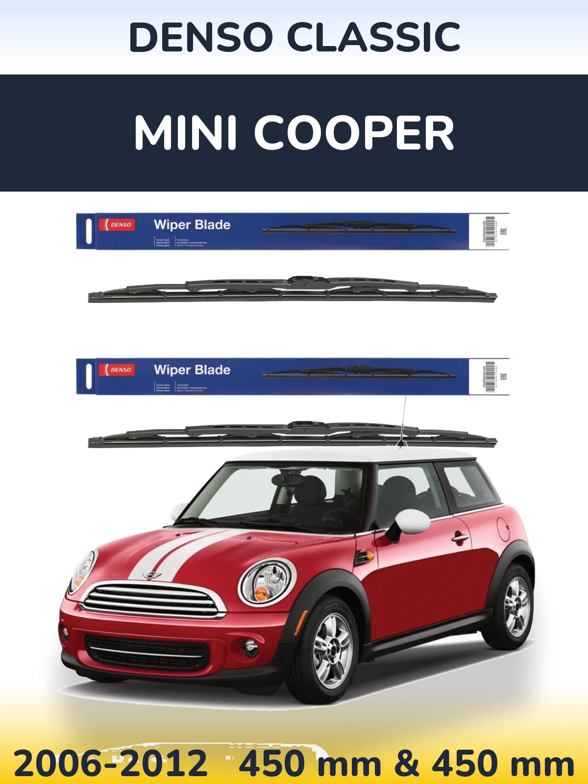 Komplet przednich wycieraczek Denso Classic 450 & 450 mm do MINI Cooper 2006-2012