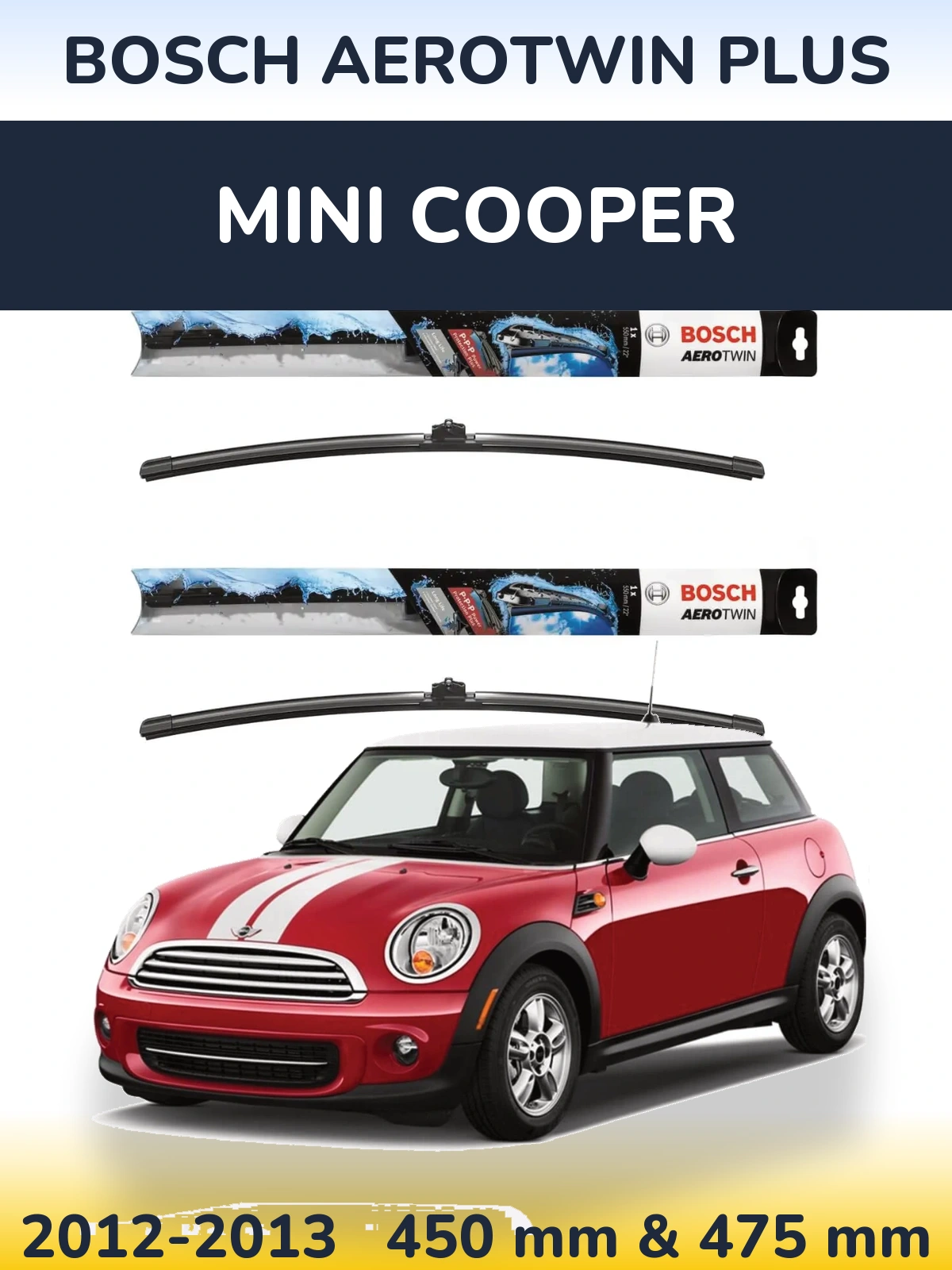 Комплект передних дворников BOSCH AeroTwin Plus 450 & 475 мм для MINI Cooper 2012-2013
