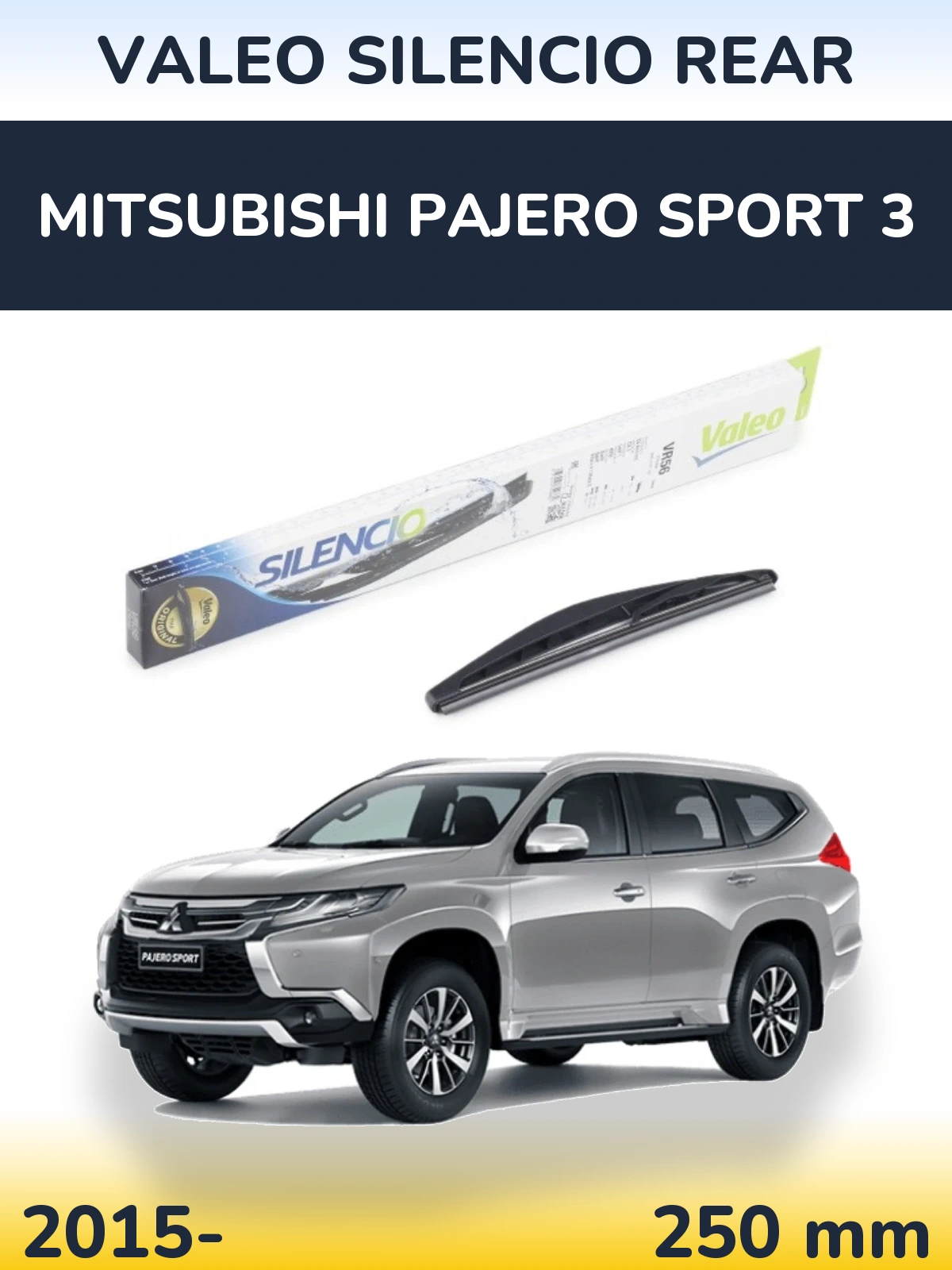 Rear wiper blade Valeo Silencio Rear 240 mm for Mitsubishi Pajero Sport 3 2015-2026