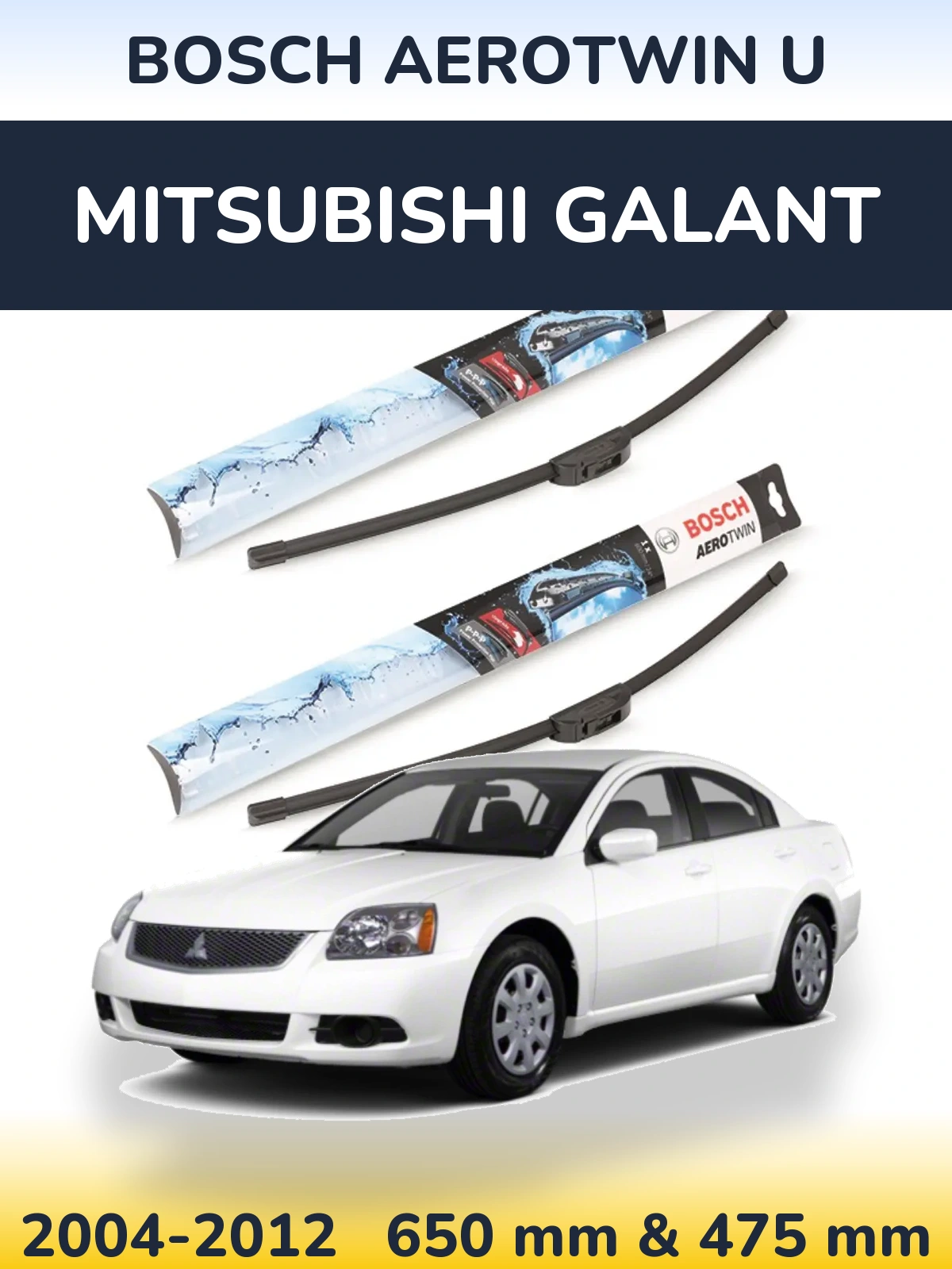 Komplet przednich wycieraczek BOSCH AeroTwin U 650 & 475 mm do Mitsubishi Galant 2004-2012