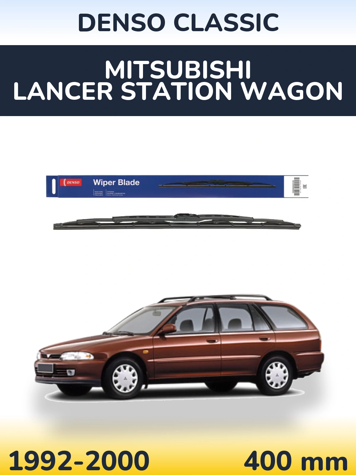 Rear wiper blade Denso Classic 400 мм for Mitsubishi Lancer Station Wagon 1992-2000