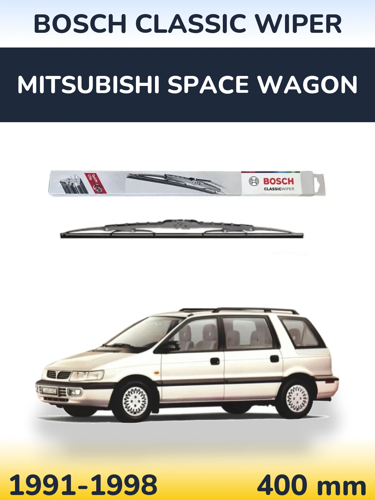 Rear wiper blade BOSCH Classic Wiper 400 мм for Mitsubishi Space Wagon 1991-1998