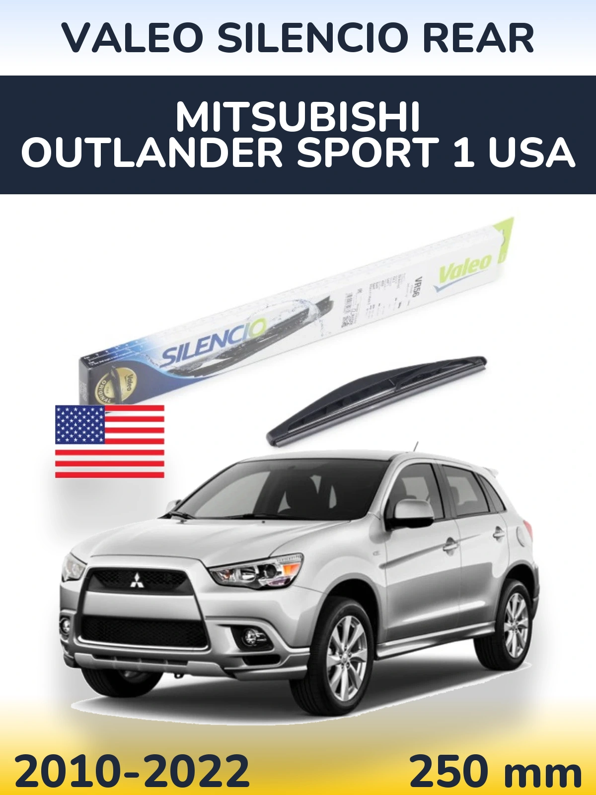 Rear wiper blade Valeo Silencio Rear 240 мм for Mitsubishi Outlander Sport 1 USA 2010-2022