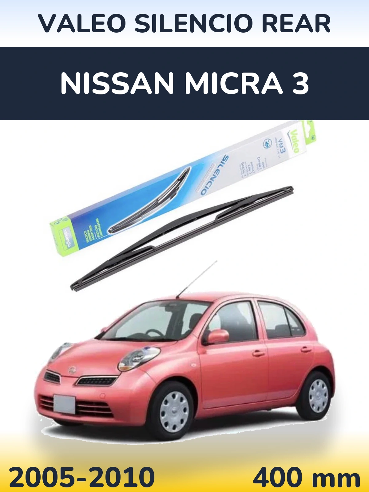 Задня щітка Valeo Silencio Rear 400 мм для Nissan Micra 3 2005-2010