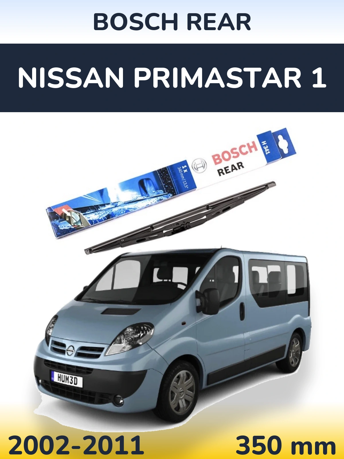 Задня щітка BOSCH Rear 340 мм для Nissan Primastar 1 2002-2011