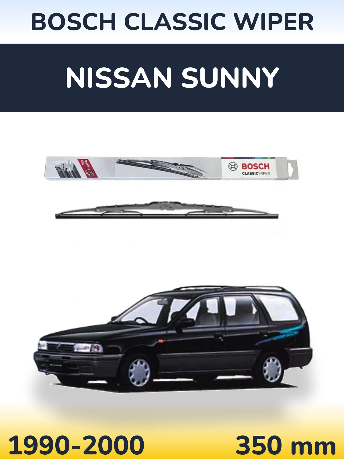 Rear wiper blade BOSCH Classic Wiper 340 mm for Nissan Sunny 1990-2000