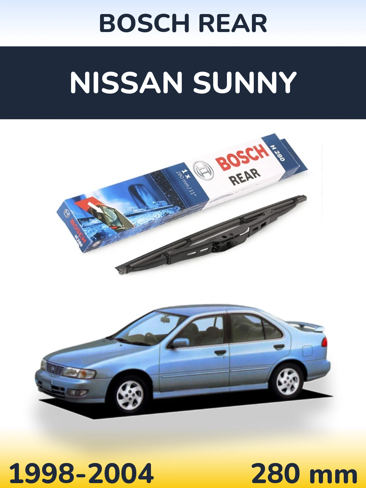 Задний дворник BOSCH Rear 280 мм для Nissan Sunny 1998-2004