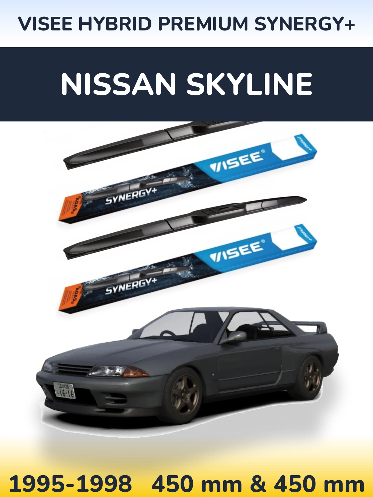 Komplet przednich wycieraczek VISEE HYBRID PREMIUM SYNERGY+ 450 & 450 mm do Nissan Skyline 1995-1998