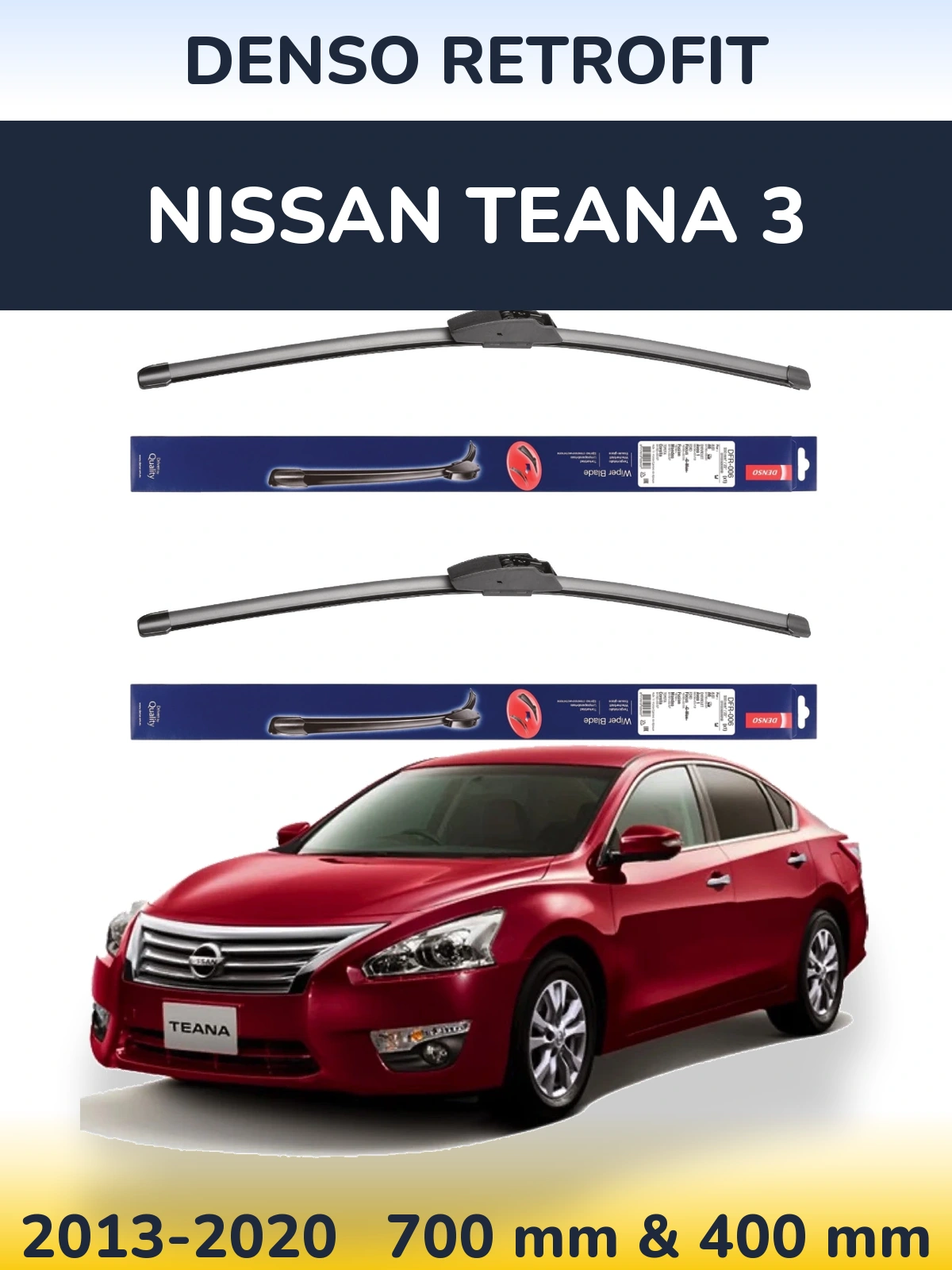 Комплект передних дворников Denso Retrofit 700 & 400 мм для Nissan Teana 3 2013-2020