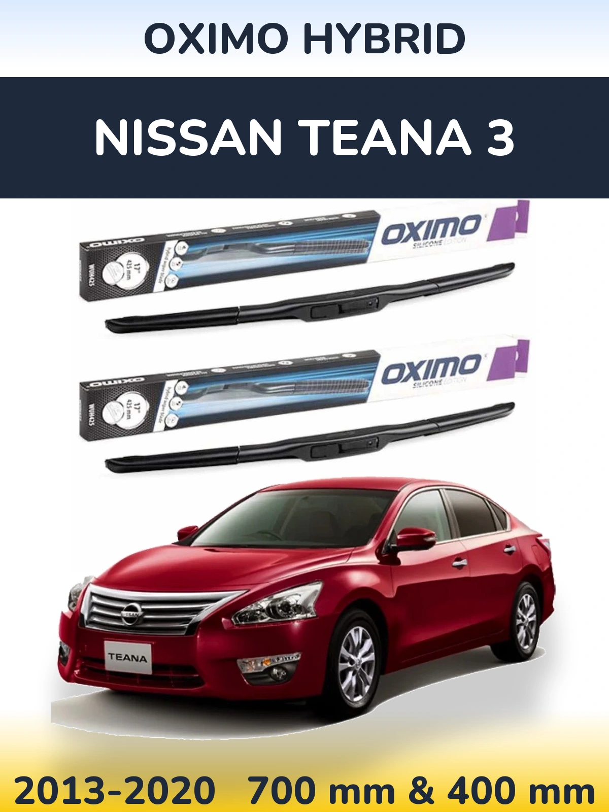 Front wiper blade set Oximo Hybrid 700 & 400 мм for Nissan Teana 3 2013-2020