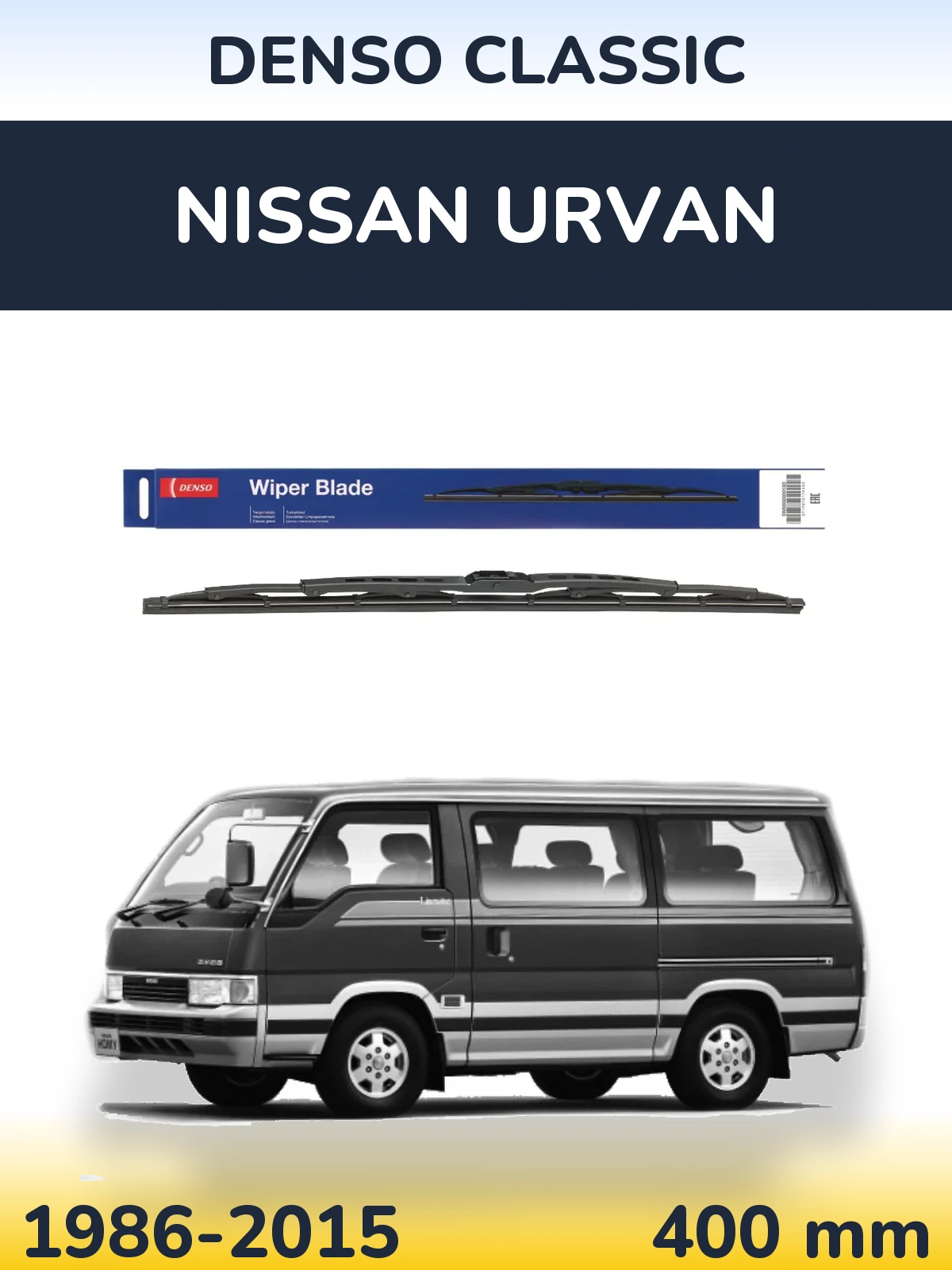 Rear wiper blade Denso Classic 400 mm for Nissan Urvan 1986-2015