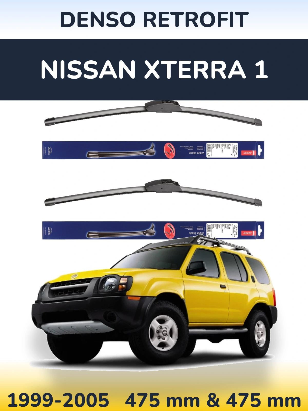 Комплект передніх щіток Denso Retrofit 475 & 475 мм для Nissan Xterra 1 1999-2005